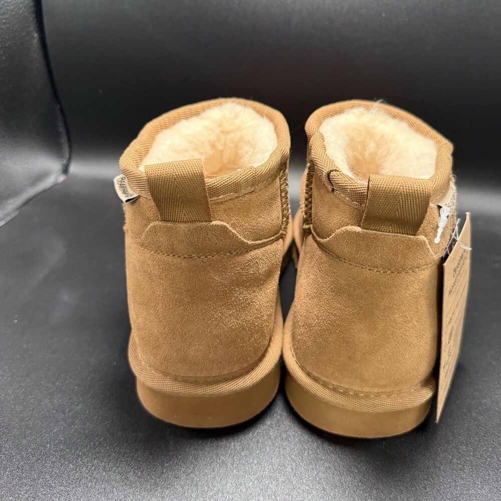 New Bearpaw Boots Women's 8 Brown Fleece Wool Bl Lined Bearcoat Low Top Slip On - Picture 3 of 8